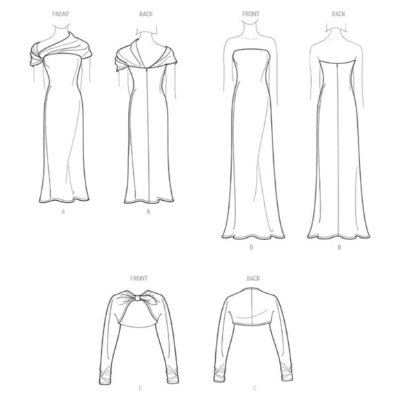 Simplicity Pattern 9820 Draped Knit Dress 2 Lengths Midi Maxi Shrug Sizes: 8-16 - Picture 7 of 7